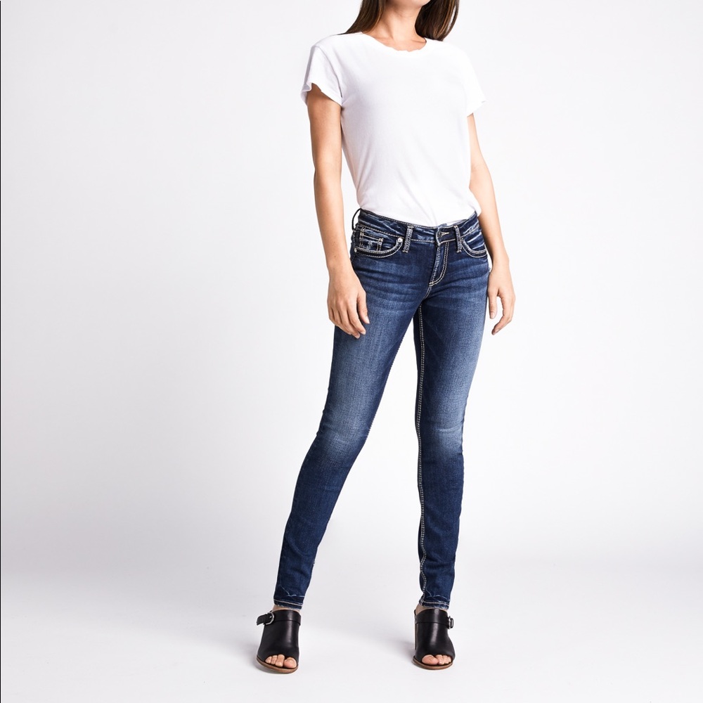 Women’s Silver Skinny Jeans